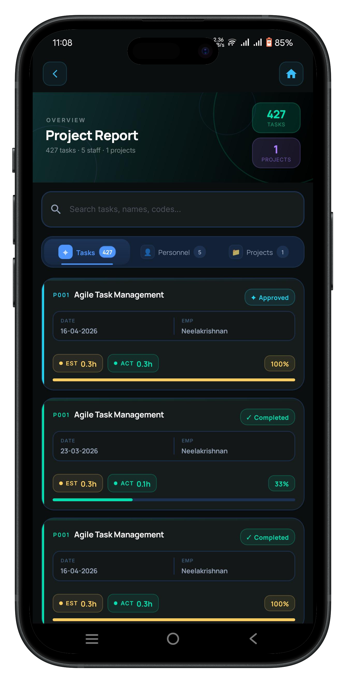 Beyondex mobile app school management mockup