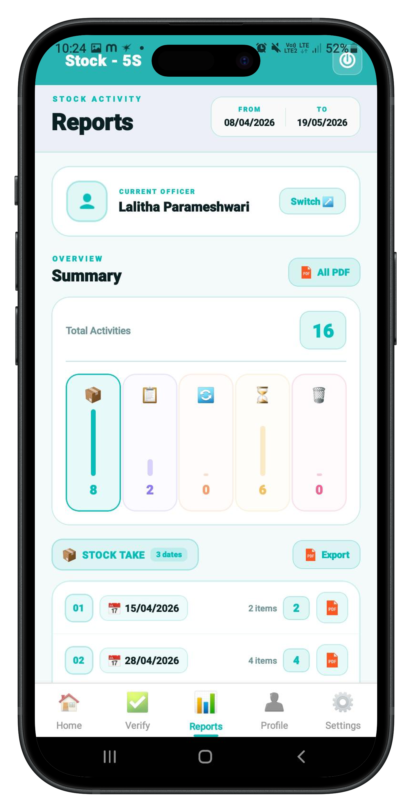 Stock 5S App mobile app mockup